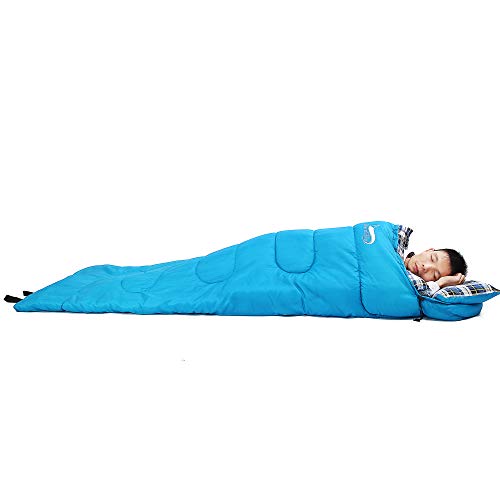 Desert & Fox Cotton Flannel Sleeping Bags with Pillow, 4 Season Warm & Cold Weather Envelope Compression Sack, Lightweight...