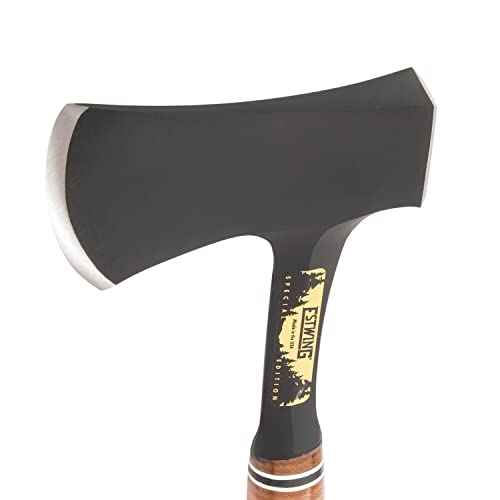 ESTWING Special Edition Sportsman's Axe - 14" Camping Hatchet with Forged Steel Construction & Genuine Leather Grip - E24ASEA