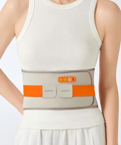 IKEEPFIT Portable Heating Pad for Back, Cordless Wearable Heat Belt with Massager for Lower Back Pain Relief, Battery Powered 8000 mAh Rechargeable, MAXwarm® 3.0, Gift for Women Men 90-310 lbs