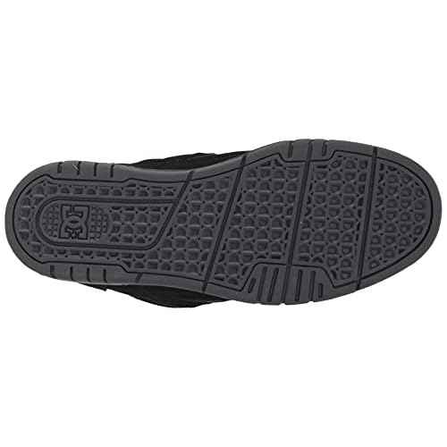 DC Men's Stag Low Top Skate Shoe, Black/Grey/RED, 10