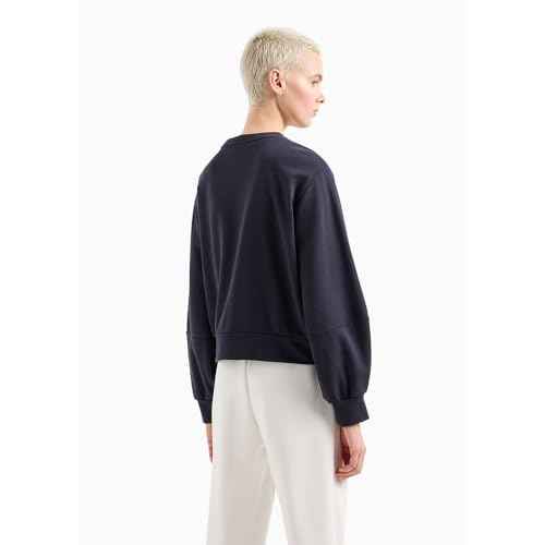 Armani Exchange womens Rhinestone Script Logo Crewneck Pullover Sweatshirt