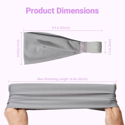 Sweat Absorb Headband for Men & Women, Athletic Headband for Running Yoga Workout, Wide Fashion Headband for Daily, 4" Wid...