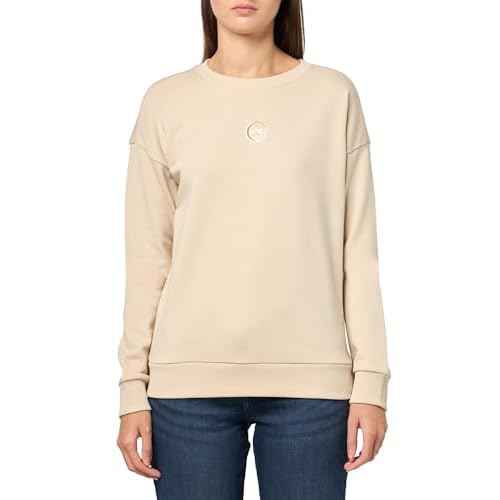 Armani Exchange womens Circle Moon Graphic French Terry Crewneck Sweatshirt