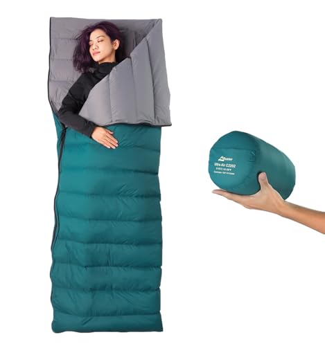 Litume Ultra Compact Down Sleeping Bag - 3 Season, Lightweight, 700 Fill Power, Packable for Adults, Double, Backpacking, ...