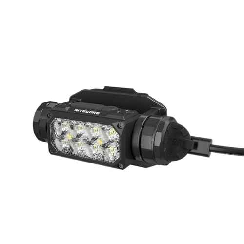 Nitecore HC65M UHE 2000 Lumen Tactical Helmet Light Headlamp, NVG Mountable USB-C Rechargeable with Red and White Lights Sticker