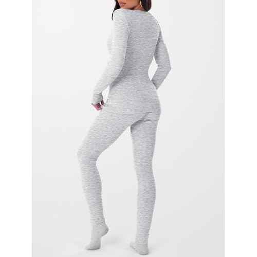 ANRABESS Thermal Underwear for Women Long Johns Fleece Lined Base Layer Pajama Set Cold Weather Top Bottom Winter Clothing