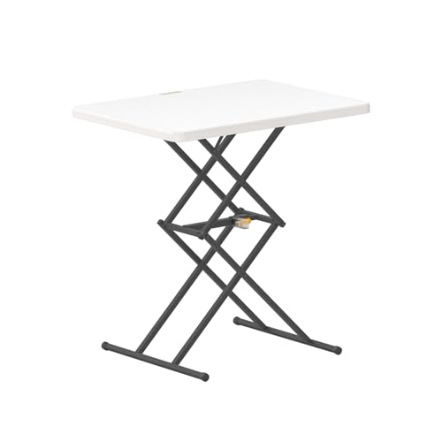 FanttikOutdoor Folding Table , One-Handed Height Adjustment, 3 Heights, Multi-Functional Small Folding Table 28 inch, TV T...