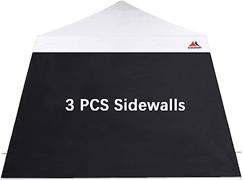 SCOCANOPY SideWall for 10x10ft Slant Leg Canopy Frame, 3 Pack SunWall Only (Black)