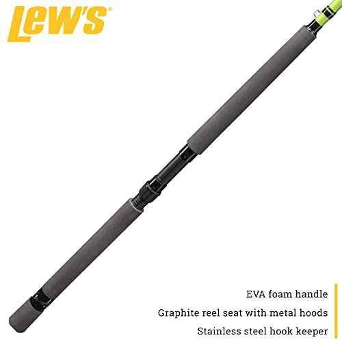 Lew's Crappie Thunder Jigging Fishing Rod, Medium Light Power, Fast Action, Premium Multi-Piece Graphite Blank, EVA Foam Handle, Crappie Thunder Green