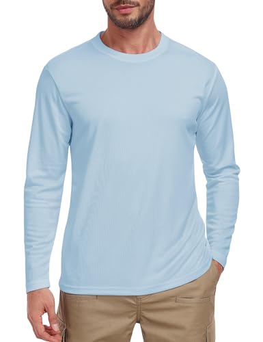 Men's Long Sleeve Shirts UPF 50+ UV Sun Protection Rash Guard Shirt Lightweight Dri Fit Casual Athletic Running Workout Tops