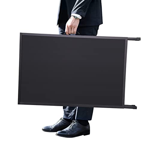 Yakpho Heavy Duty Slide-in Folding Sandwich Board A-Frame Sidewalk Sign 24x36 Inch Black Coated Steel Metal Double-Sided P...