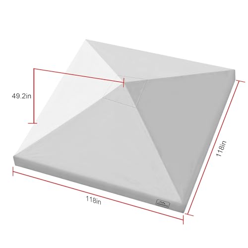 KAMPKEEPER Canopy Replacement Top Cover Roof for 10x10 Peak Pole Straight Leg Canopy Tent,PU-Coated 500D Polyester UV Wate...