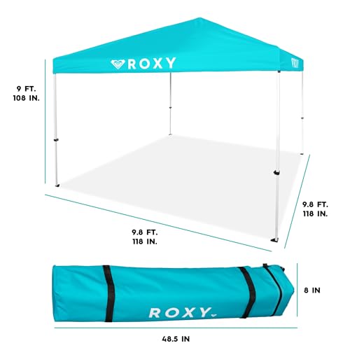Roxy 10x10 Pop Up Canopy – UPF 50+ Outdoor Beach Tent with One-Push Setup – Portable Shade Shelter for Beach, Tailgate, Fe...