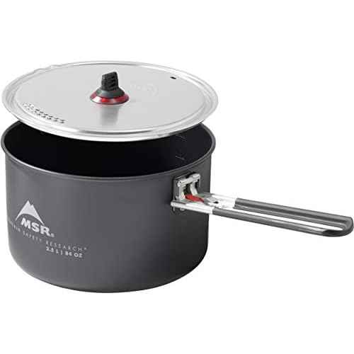 MSR 2.5 Liter Nonstick Ceramic Coated Solo Camping Cook Pot Black
