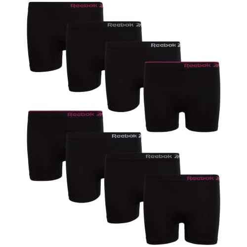 Reebok Girls Bike Shorts - 8 Pack Stretch Performance Dance Cartwheel Shorts for Girls - Seamless Underwear Shorties (6-16)