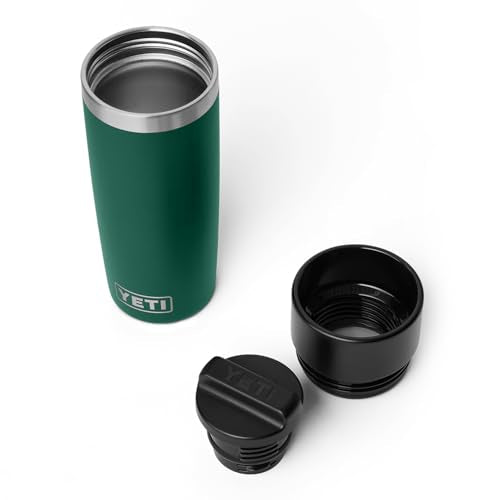 YETI Rambler 16 oz Travel Bottle, Stainless Steel, Vacuum Insulated with Leakproof Commuter Cap, Black Forest Green
