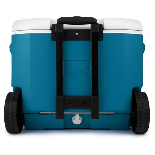 Coleman 60qt Rolling Cooler with Wheels, Insulated Portable Wheeled Chiller with Ice Retention, Made in USA