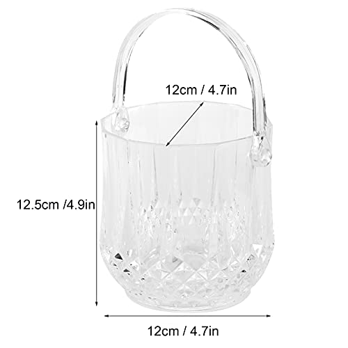 Plastic Ice Bucket, Household 1.8L Transparent Acrylic Ice Bucket with Carry Handle Champagne Wine Beer Drinks Cooler for ...
