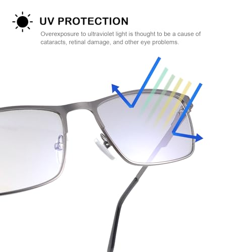 YIMI Mens Blue Light Glasses Men Computer Gaming BlueLight Blocking Glasses Metal Anti Eyestrain Clear Lens Eye Protection