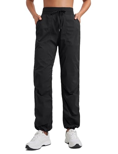 CRZ YOGA Lightweight Straight Leg Workout Pants for Women 28"/30"/32" - Ruched Casual Work Athletic Joggers with Pockets