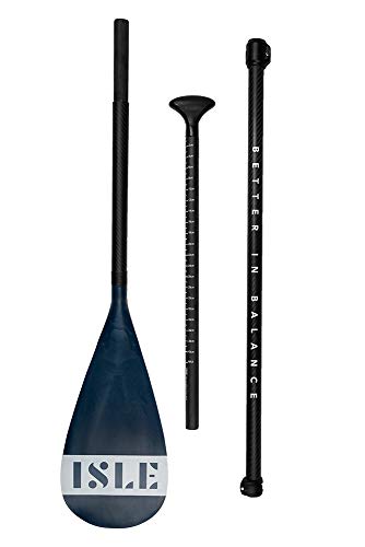 ISLE Stand Up Paddle Board Paddles (3 Piece Carbon Adjustable Shaft w/Nylon Blade)