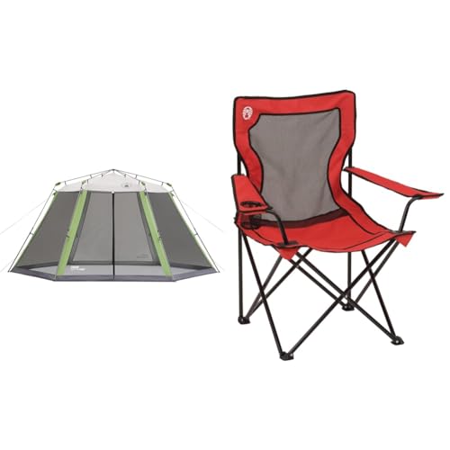 Coleman Skylodge Screened Canopy Tent with Instant Setup, 10x10/15x13ft Portable Screen Shelter Sets Up in 1 Minute, Bug-F...