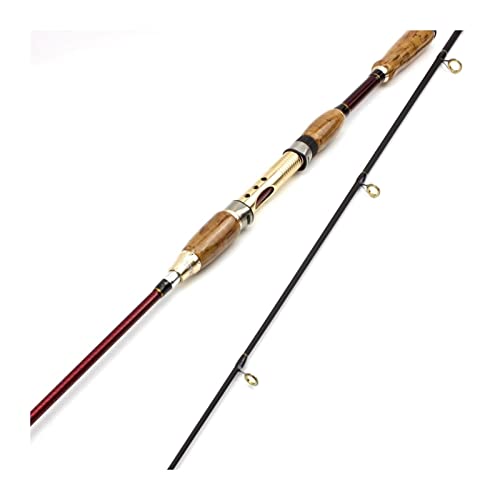 Fishing Rod Fishing Rod Portable - 2.1M Spinning Rod Fast Lure Rod Lure 10-25g Carbon Fiber Fishing Rod Wooden Handle Trou...