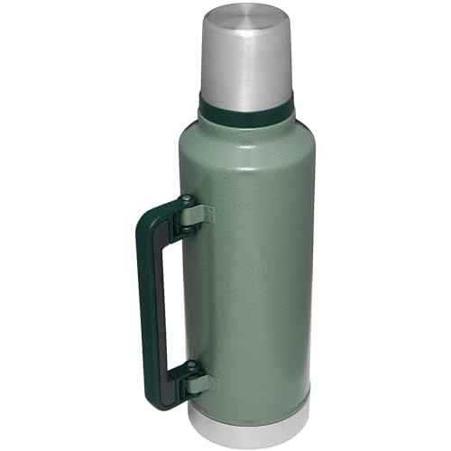 Stanley Classic Legendary Vacuum Bottle 2.0 qt | Wide Mouth with Leakproof Cup Lid |Keep Drinks Hot or Cold | Packable for Travel | Insulated Stainless Steel Thermal Bottle | BPA-Free|Hammertone Green