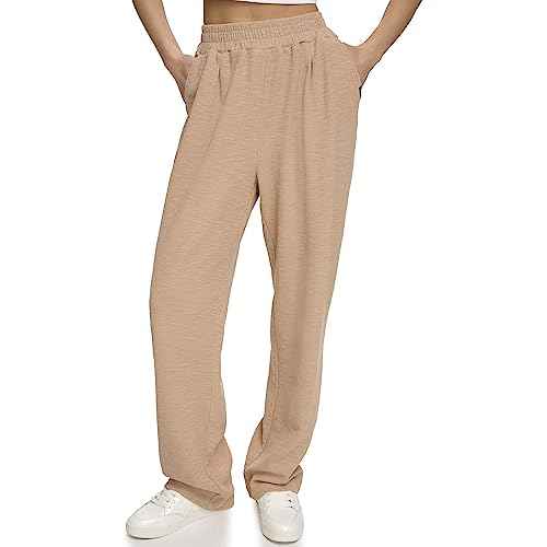 DKNY Womens Performance Trouser Tech Slub Relaxed Fit