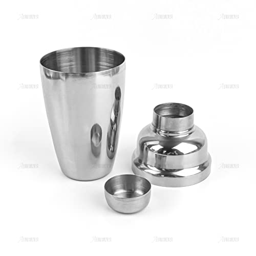 AUEAR, 12 oz/350ml Stainless Steel Cocktail Shaker Bottle Martini Drink with Built-in Strainer for Home Bar