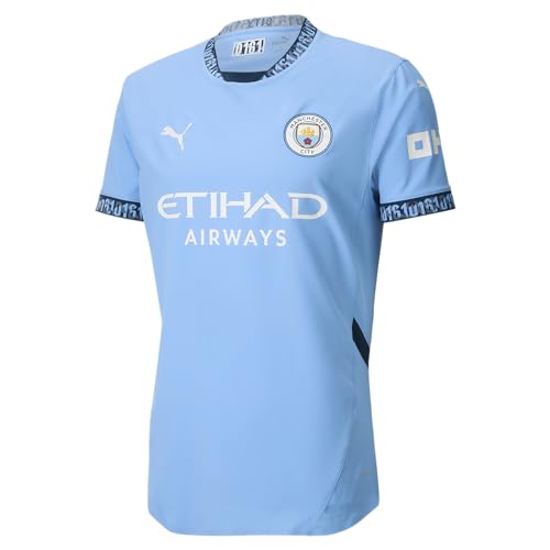 Manchester City FC Men¡¯s 2024/25 Authentic Home Soccer Jersey - Slim Fit - Team Light Blue