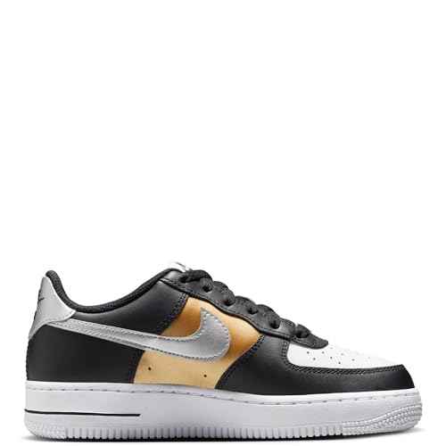 AIR FORCE 1 (GS) "BLACK/METALLIC SILVER"