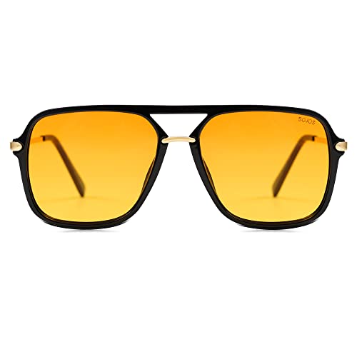 SOJOS Sunglasses for Women & Men, Square, Retro, Polarized Lens, Trendy Aviator, 90s Shades