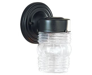 Sea Gull Lighting 8550-12 One Light Wall Lantern Outdoor Fixture, Black