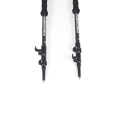 Kegoba Alpenstocks Trekking Poles -100 Percent Carbon Fiber,Lightweight Malleable and Strong with Cork Grip Quickly Flip-L...