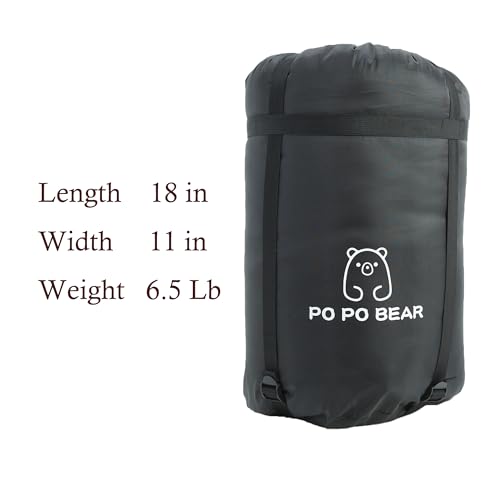 PO PO BEAR Zero Degree Sleeping Bag for Adults 100% Cotton Flannel Tall and Big