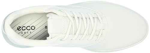 ECCO Women's S-Three Gore-TEX Waterproof Golf Shoe, White/Matcha, 10-10.5