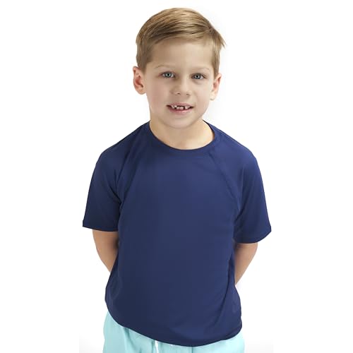 Lands' End Kids Boys and Girls Swimwear UPF 50 Short Sleeve Rash Guard Shirt (XXS-XL)