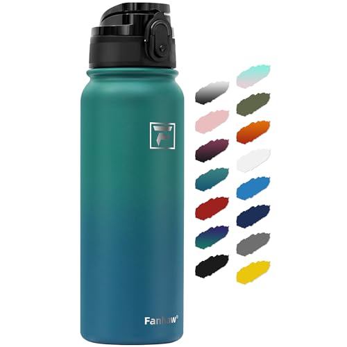 Fanhaw 20 oz Insulated Stainless Steel Water Bottle with Anti-Dust Chug Lid, Leakproof Vacuum Metal Bottle for Kids, Women...