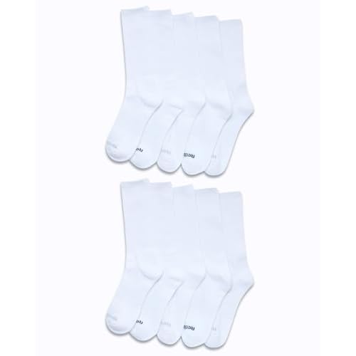 Reebok Men's Crew Socks - 10 Pack Stretch Performance Cushioned Crew Socks - Arch Support Athletic Socks for Men (6-12.5)