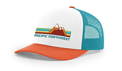 Pacific Northwest Trucker Hat - Richardson 115 Embroidered Snapback Cap for Men & Women - Hiking, Camping & Outdoor Adventure