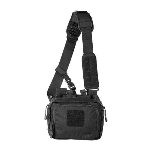 5.11 Tactical Sling Ammo Bag, 2-Banger Pistol Case Crossbody Shoulder Pack, Black, Style 56180ABR