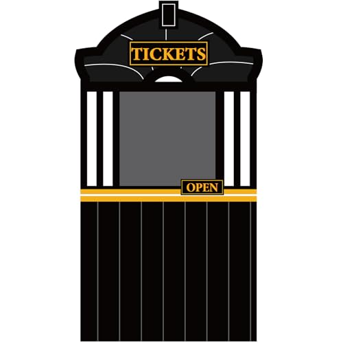 Train Ticket Hall Door Banner for Train Birthday Party Decoration Express Trains Station Hanging Banner Railroad Track Doo...