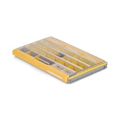 Plano EDGE Premium Terminal Tackle Utility Box, Clear and Yellow, Rust-Resistant Storage, Waterproof Tackle Tray Organizer for Weights, Hooks, and Baits