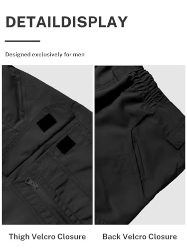LYRXXX Men's Cargo Shorts for Hiking Work Travel Lightweight Waterproof Tactical Shorts with Multiple Pockets(No Belt)