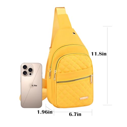 Crossbody Small Sling Backpack Sling Bag for Women Men, Chest Bag Daypack Crossbody for Travel Sport Running Hiking (Yellow)