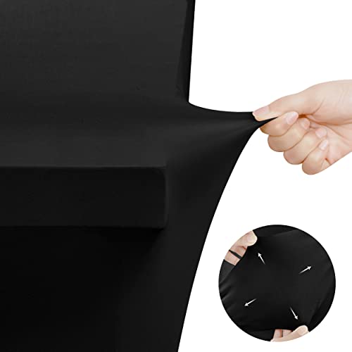 Utopia Kitchen Spandex Tablecloth 2 Pack [4FT, Black] Tight, Fitted, Washable and Wrinkle Resistant Stretch Table Cloth Re...