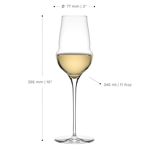 Stölzle Lausitz Set of 6 Glass Champagne Flutes (Cocoon). Dishwasher Safe Lead-Free Crystal Champagne Glasses (11.5 Fl oz)...