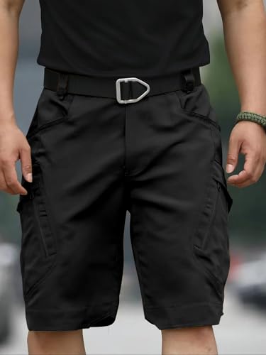 LYRXXX Men's Cargo Shorts for Hiking Work Travel Lightweight Waterproof Tactical Shorts with Multiple Pockets(No Belt)