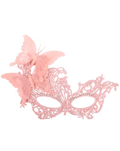 Zinniday Lace Masquerade Mask for Women - Glitter Butterfly Eyemask Elf Fairy Masks for Couples Halloween Renaissance